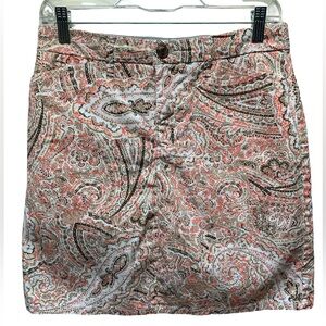 Croft & Barrow Pink and Cream Paisley Mini Skirt